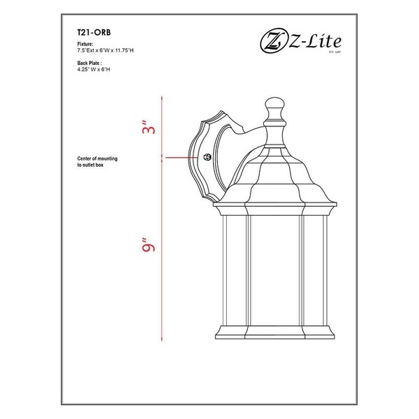 Waterdown 1 Light Outdoor Wall Light, Oil Rubbed Bronze & Clear Beveled